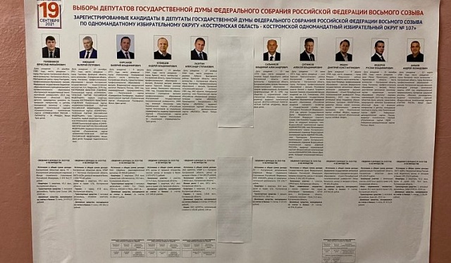 Жители Костромской области на выборах в Госдуму выбирают из десяти кандидатов